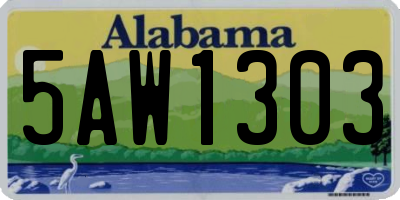 AL license plate 5AW1303