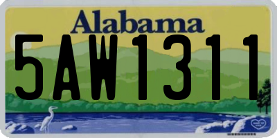 AL license plate 5AW1311