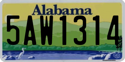 AL license plate 5AW1314