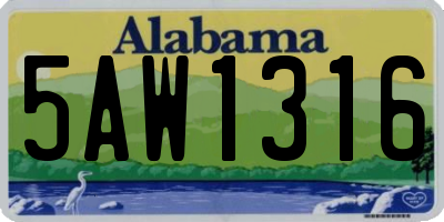 AL license plate 5AW1316