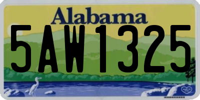 AL license plate 5AW1325