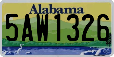AL license plate 5AW1326
