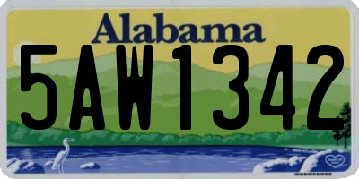 AL license plate 5AW1342