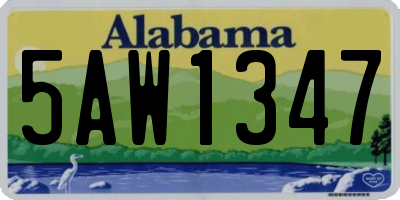 AL license plate 5AW1347