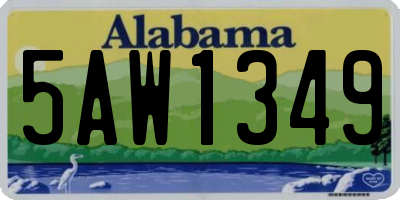 AL license plate 5AW1349