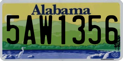 AL license plate 5AW1356