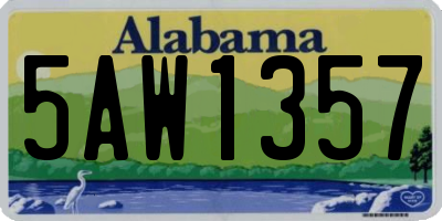 AL license plate 5AW1357