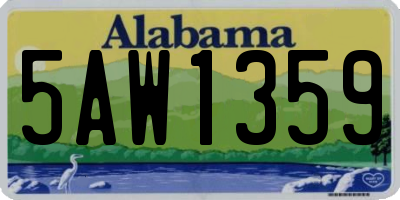 AL license plate 5AW1359