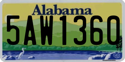 AL license plate 5AW1360