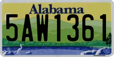 AL license plate 5AW1361