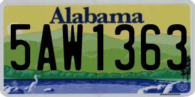 AL license plate 5AW1363