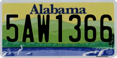 AL license plate 5AW1366