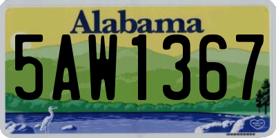 AL license plate 5AW1367