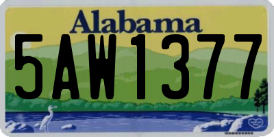AL license plate 5AW1377