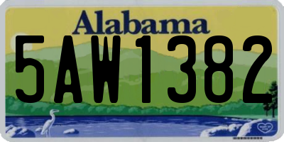 AL license plate 5AW1382