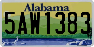AL license plate 5AW1383