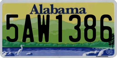 AL license plate 5AW1386