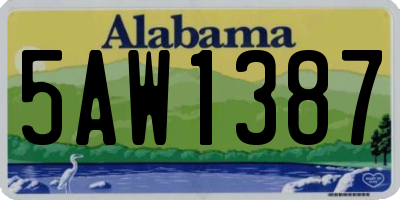 AL license plate 5AW1387