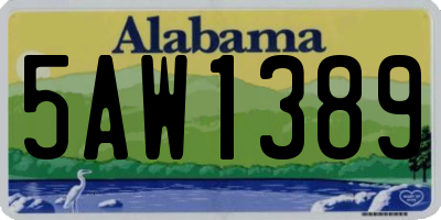 AL license plate 5AW1389