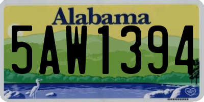 AL license plate 5AW1394