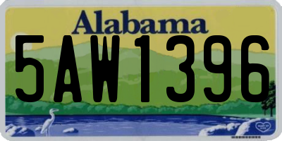 AL license plate 5AW1396