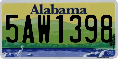 AL license plate 5AW1398