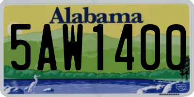 AL license plate 5AW1400
