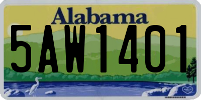 AL license plate 5AW1401