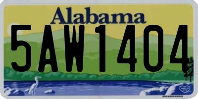 AL license plate 5AW1404