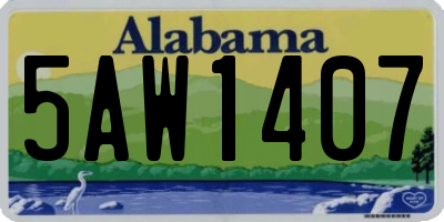 AL license plate 5AW1407