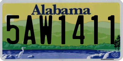 AL license plate 5AW1411