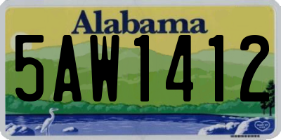 AL license plate 5AW1412