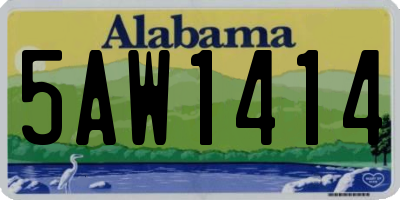 AL license plate 5AW1414