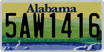 AL license plate 5AW1416