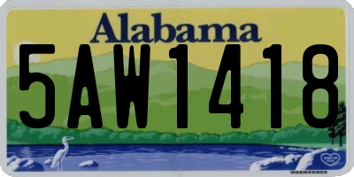 AL license plate 5AW1418