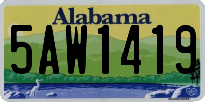 AL license plate 5AW1419