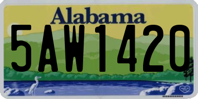 AL license plate 5AW1420