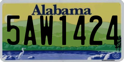 AL license plate 5AW1424