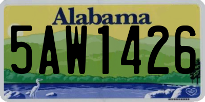 AL license plate 5AW1426