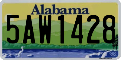 AL license plate 5AW1428
