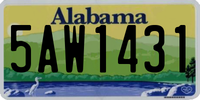 AL license plate 5AW1431