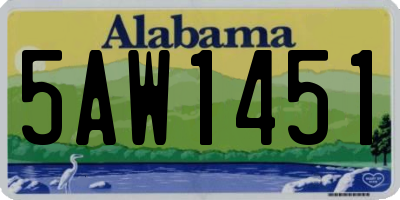 AL license plate 5AW1451