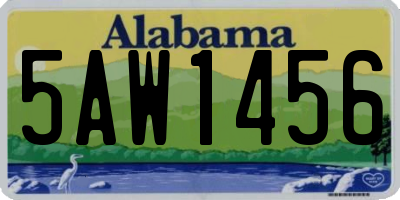 AL license plate 5AW1456