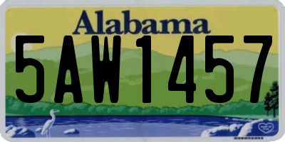 AL license plate 5AW1457