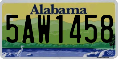 AL license plate 5AW1458
