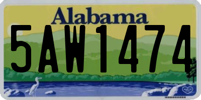 AL license plate 5AW1474