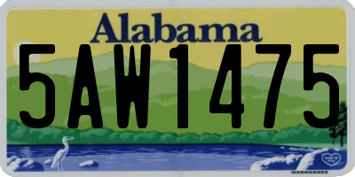 AL license plate 5AW1475