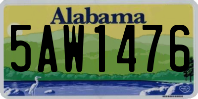AL license plate 5AW1476
