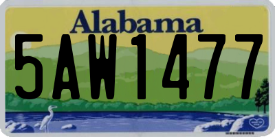 AL license plate 5AW1477