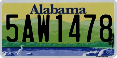 AL license plate 5AW1478
